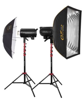 Studio Pro 600 III-V R2 LED Modeling Lamp 2-Light Kit with Stands, Softbox & Umbrella