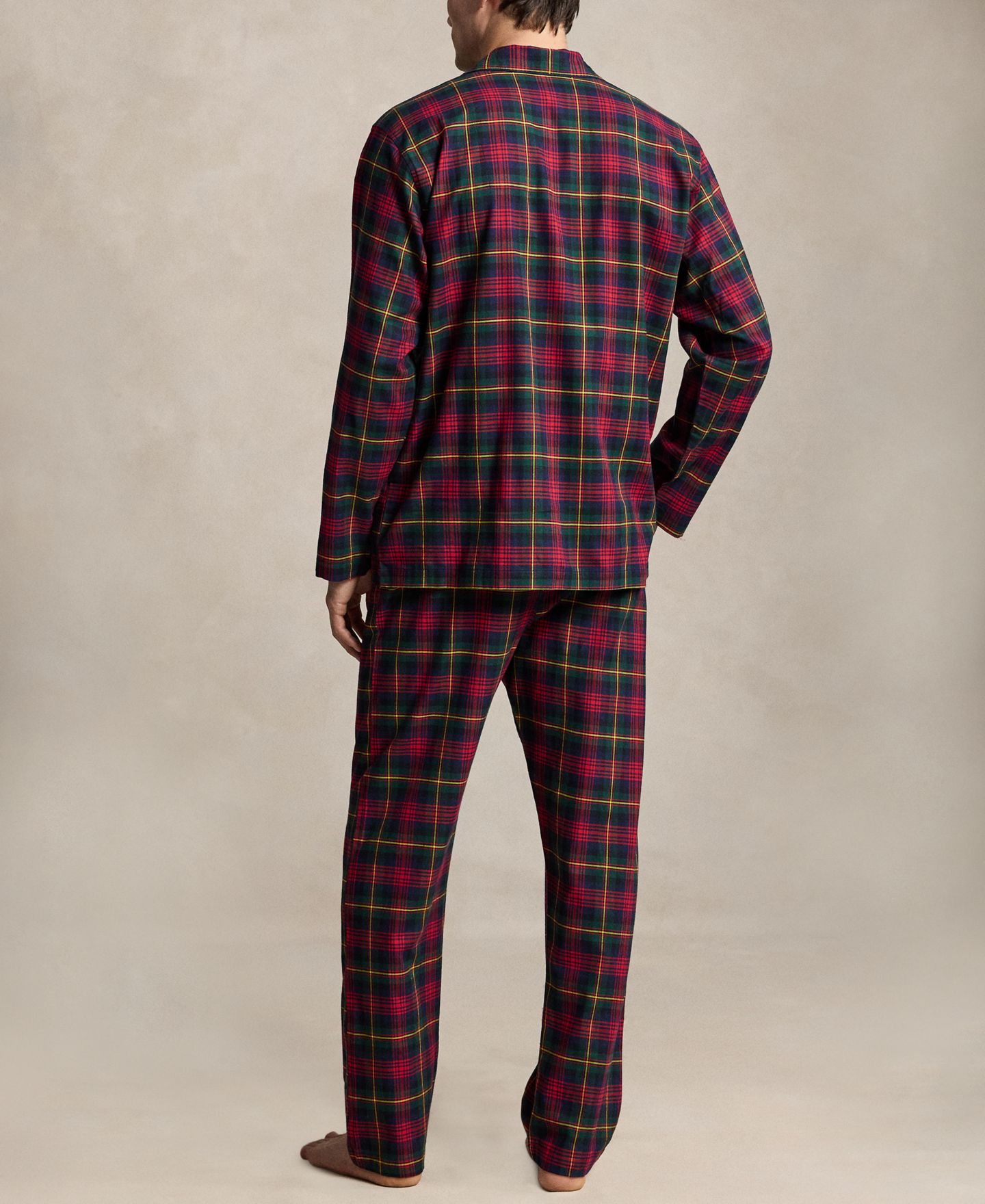 Polo Ralph Lauren Men's Plaid Camp Collar Flannel Long-Sleeve Shirt and Pants, 2-Piece Set, цвет: Клетчатый / Чёрный — фото 4