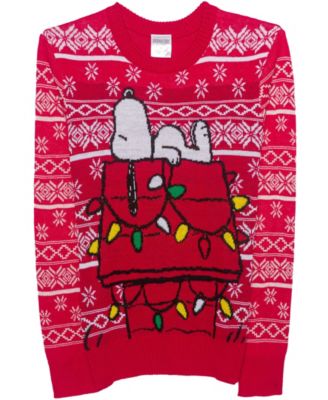 Men's Snoopy Fair Isle Holiday Crewneck Sweater