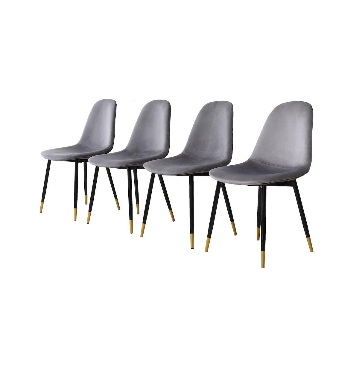 Roundhill Furniture Lassan Contemporary Fabric Dining Chairs, Set of 4 - Grey