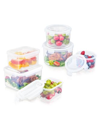 6 Pack Round and Rectangle Stackable Plastic Food Storage Containers with Airtight Lids for Pantry, Fridge, Mealprep and More