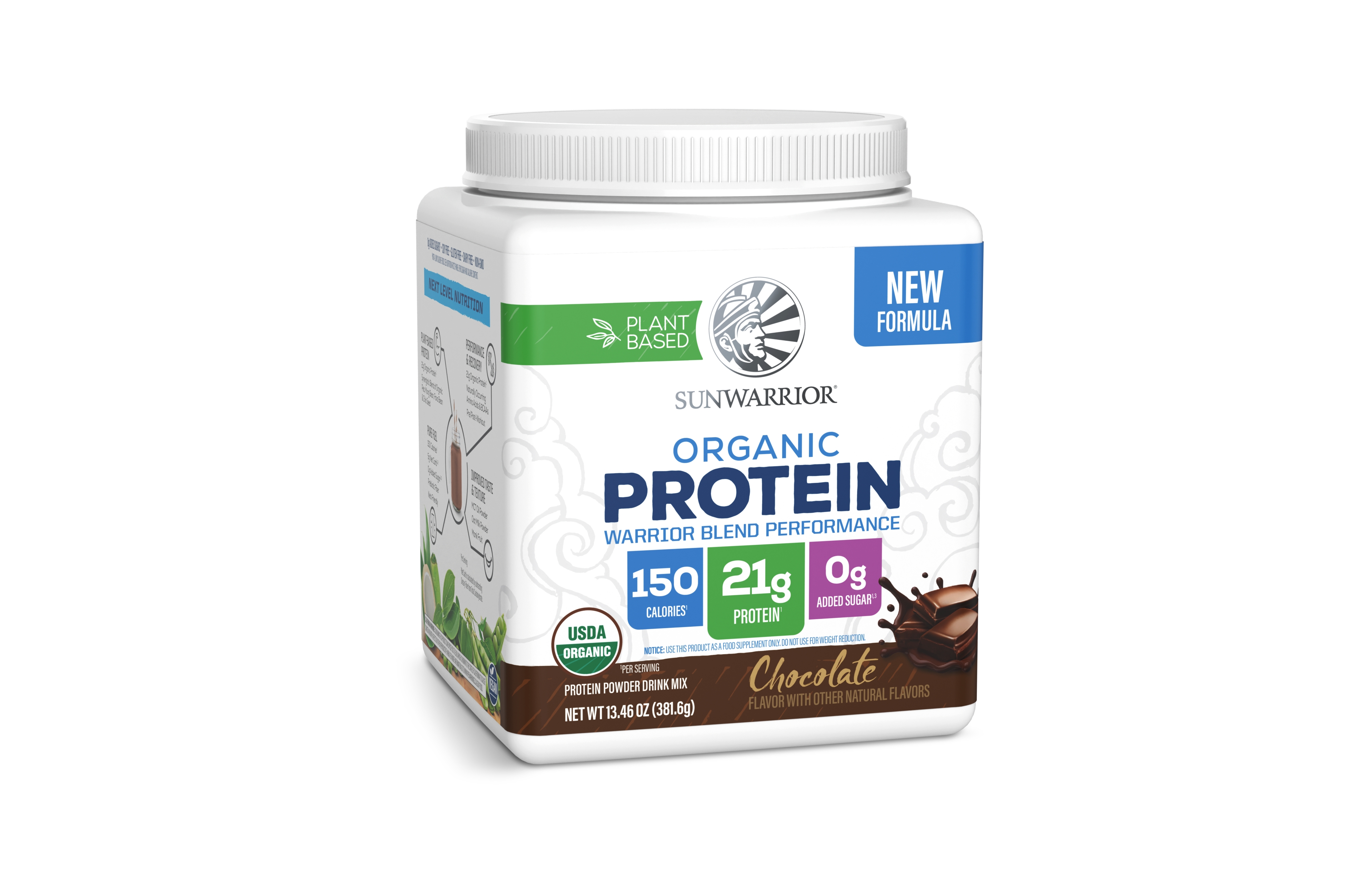 Sunwarrior Warrior Blend Performance Protein Powder, Chocolate Flavor, 381.6 Gram