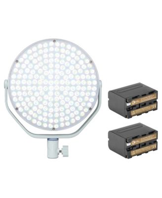 miro 60C 60W RGBW LED Round Panel Light, Mint Blue, Bundle with 2x NP-F970 7800mAh Lithium-Ion Battery