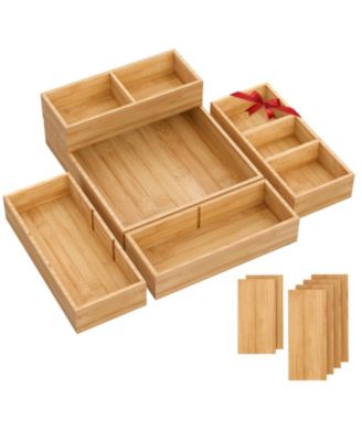 Stackable Drawer Organizer Set With Removable Dividers Customizable Storage Trays