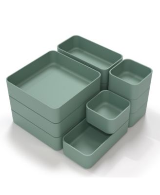 Stackable Drawer Organizer Set Multi Size Storage Trays For Makeup Office Kitchen Home