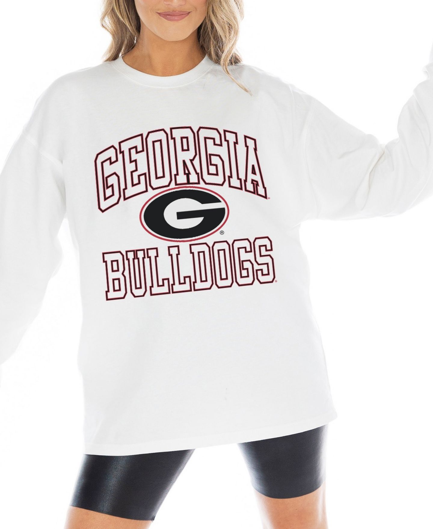 Женская футболка Gameday Couture White Georgia Bulldogs Mind Games Oversized Long-Sleeve — фото 5