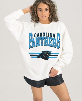 Women's White Carolina Panthers Swift Strike Premium Oversized Fleece Pullover Sweatshirt
