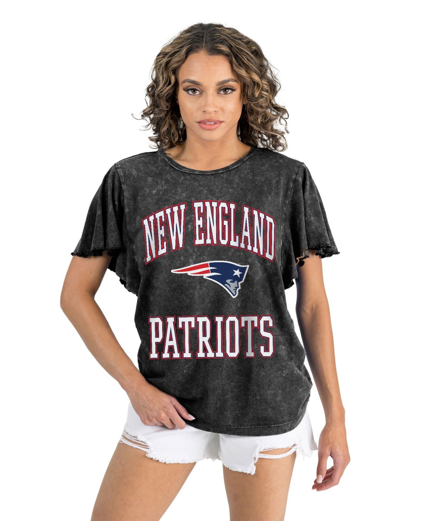 Женская футболка Gameday Couture Black New England Patriots Relaxed Flutter Sleeve — фото 3
