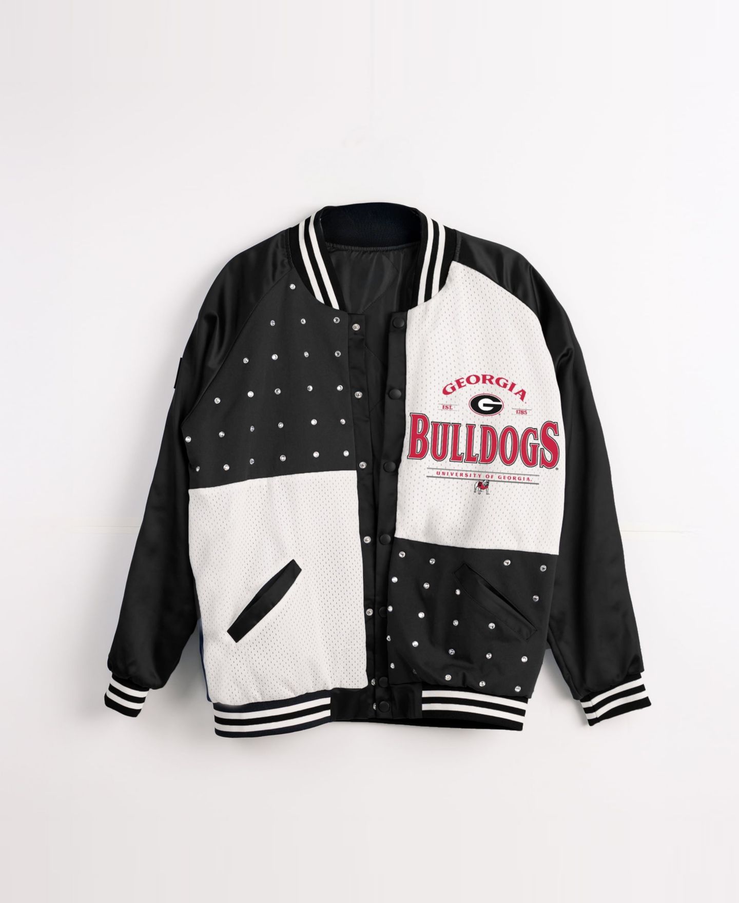 Женская куртка Gameday Couture Black Georgia Bulldogs Oversized Inner Drive Varsity Rhinestone Full-Snap Bomber — фото 2