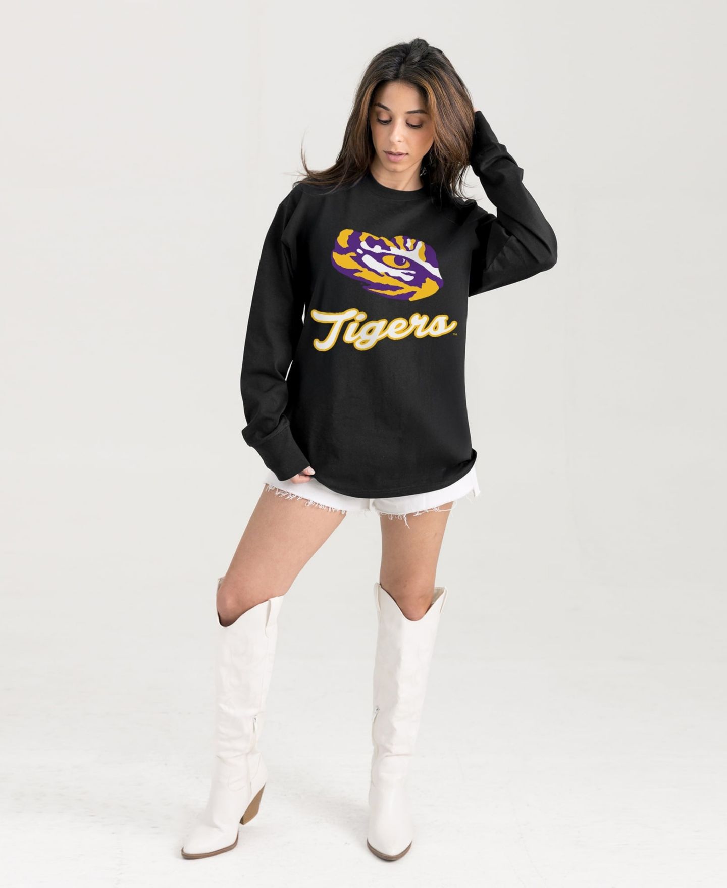 Женская футболка Gameday Couture Black LSU Tigers Oversized Honor Roll Long-Sleeve — фото 1