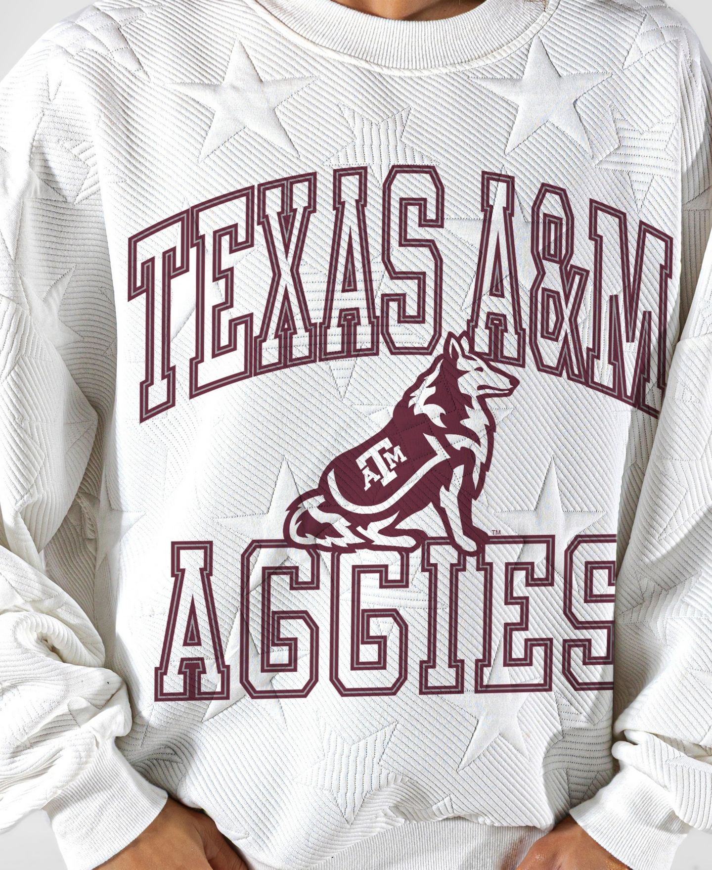 Женская толстовка Gameday Couture White Texas A&M Aggies Big Play Energy Tonal Star Embossed — фото 5
