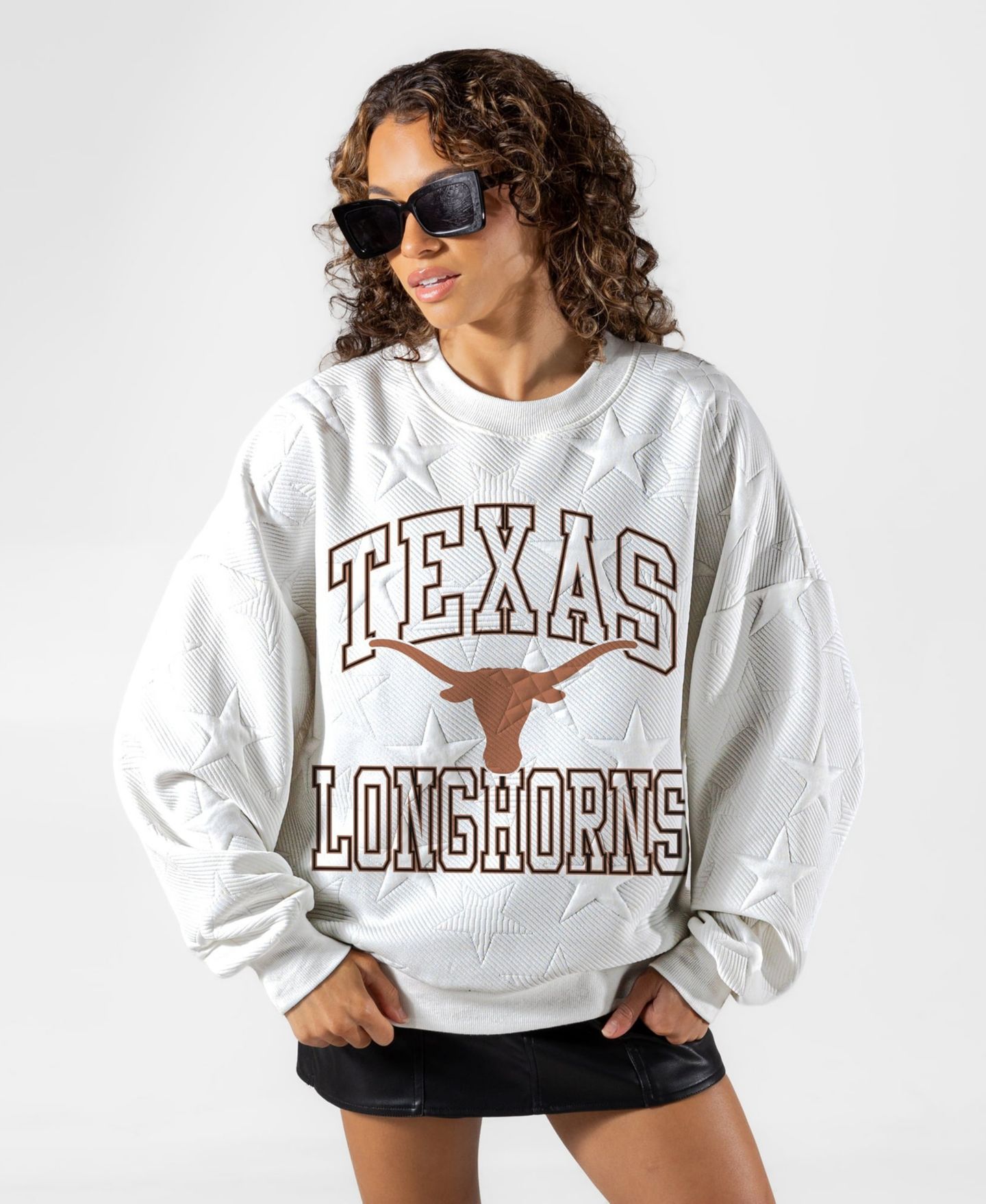 Женская толстовка Gameday Couture White Texas Longhorns Big Play Energy Tonal Star Embossed — фото 4