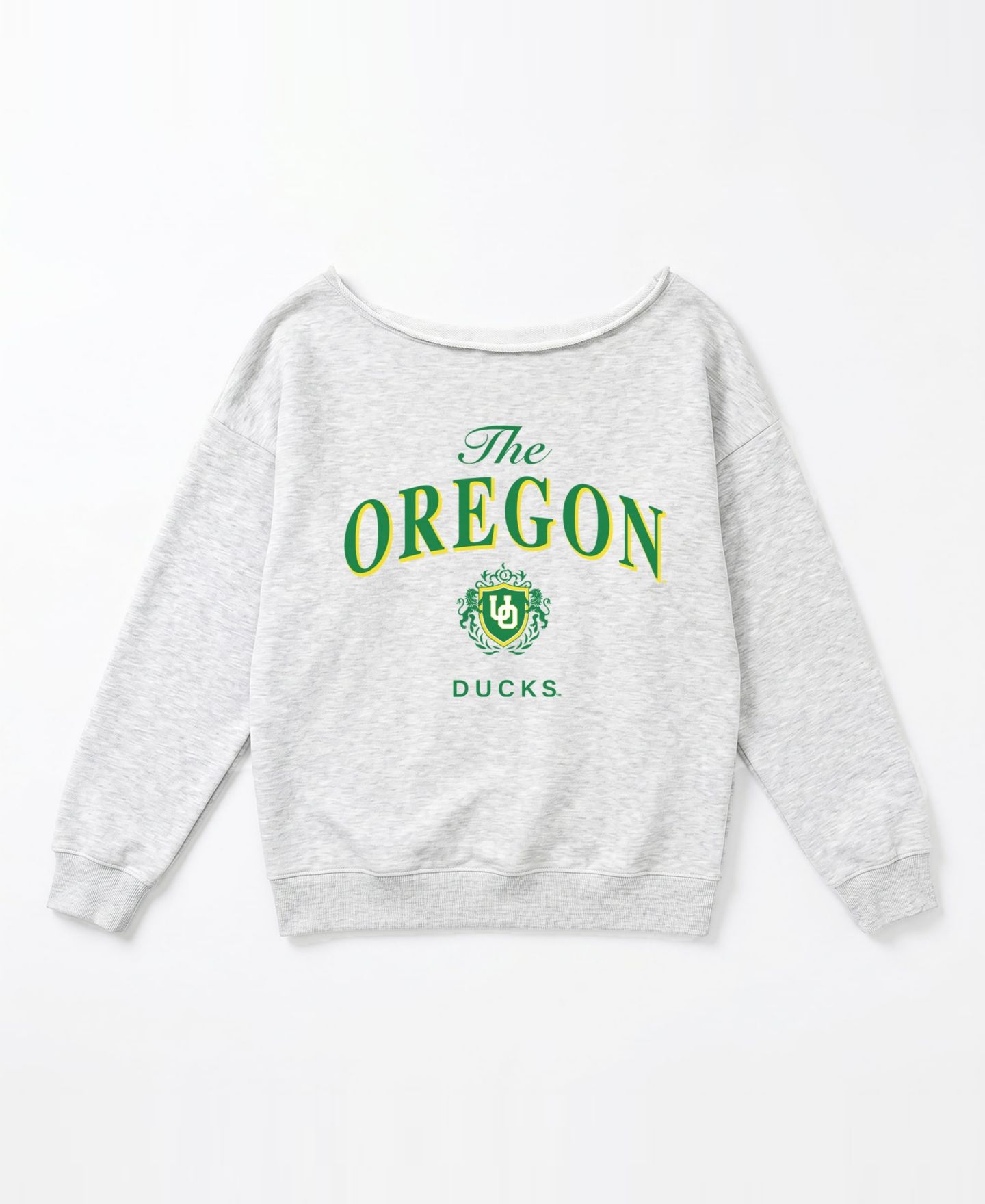 Женская толстовка Gameday Couture Ash Oregon Ducks Offsides Energy Off-Shoulder — фото 4