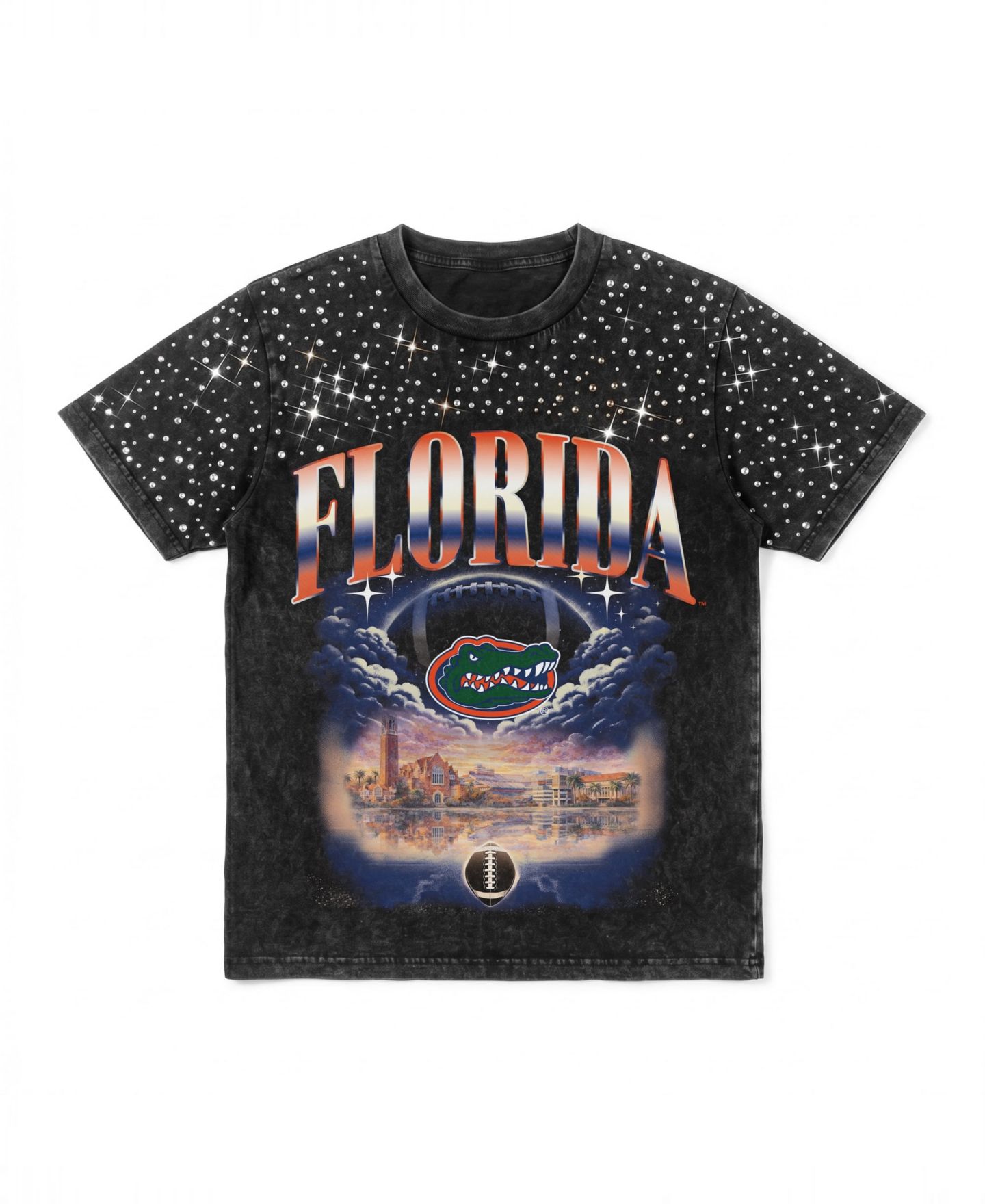 Женская футболка Gameday Couture Black Florida Gators Sky's the Limit Washed Micro Rhinestone — фото 6