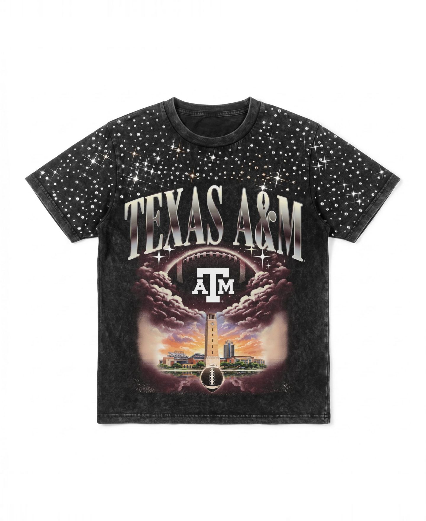 Женская футболка Gameday Couture Black Texas A&M Aggies Sky's the Limit Washed Micro Rhinestone — фото 5