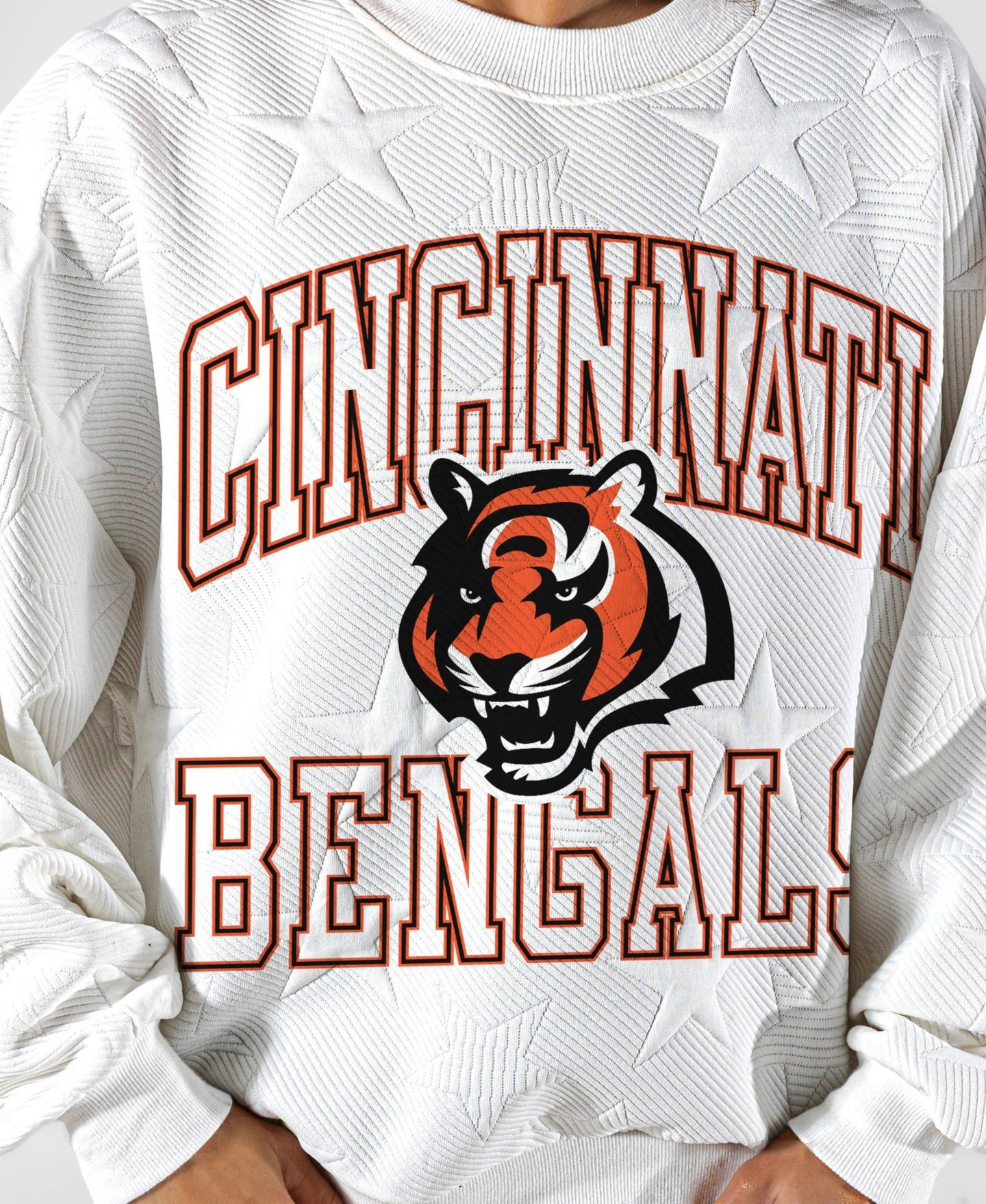 Женская толстовка Gameday Couture White Cincinnati Bengals Big Play Energy Tonal Star Embossed — фото 5