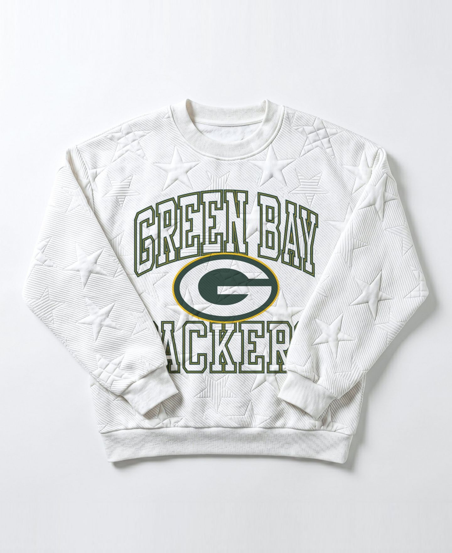 Женская толстовка Gameday Couture White Green Bay Packers Big Play Energy Tonal Star Embossed — фото 2