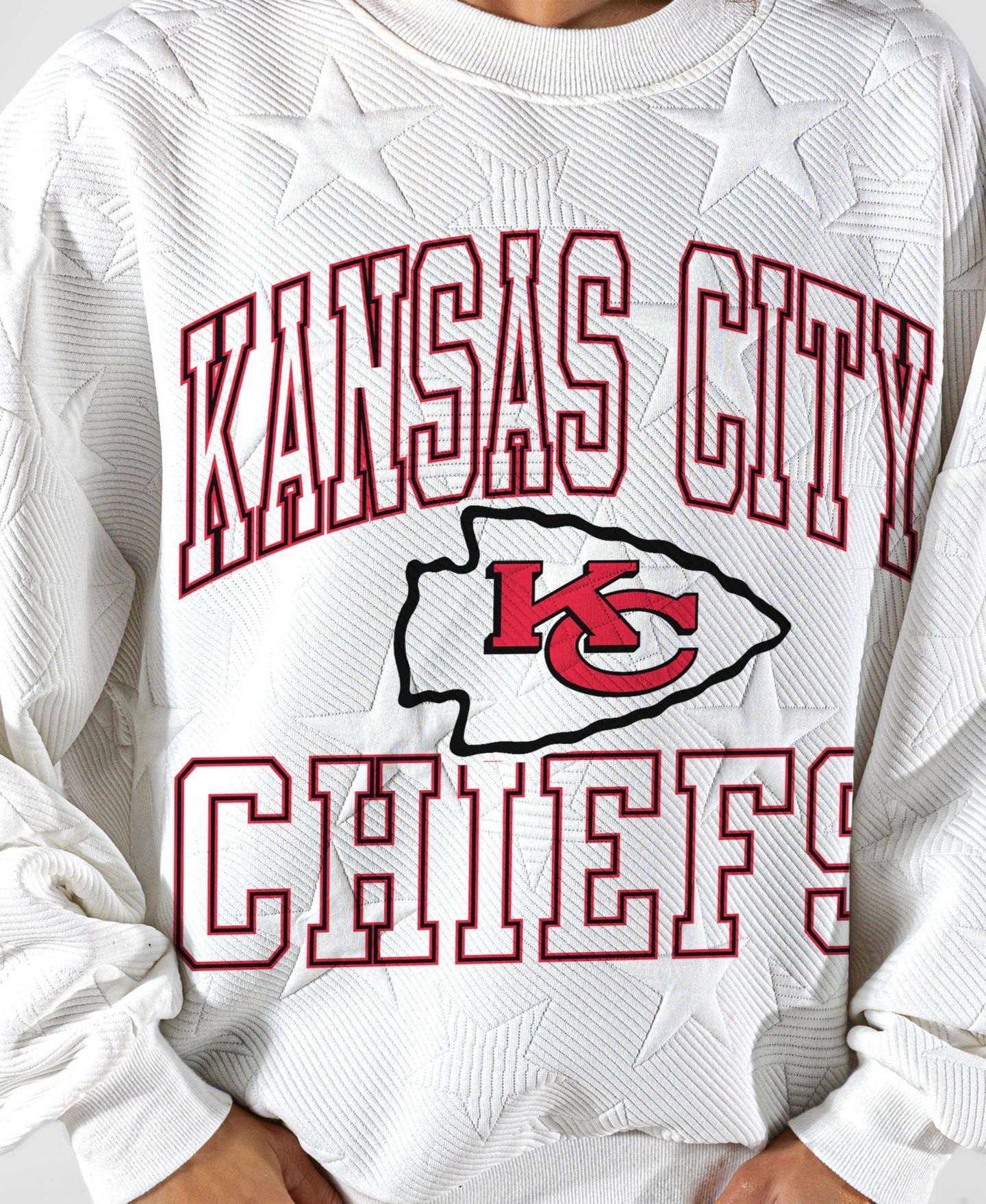 Женская толстовка Gameday Couture White Kansas City Chiefs Big Play Energy Tonal Star Embossed — фото 5