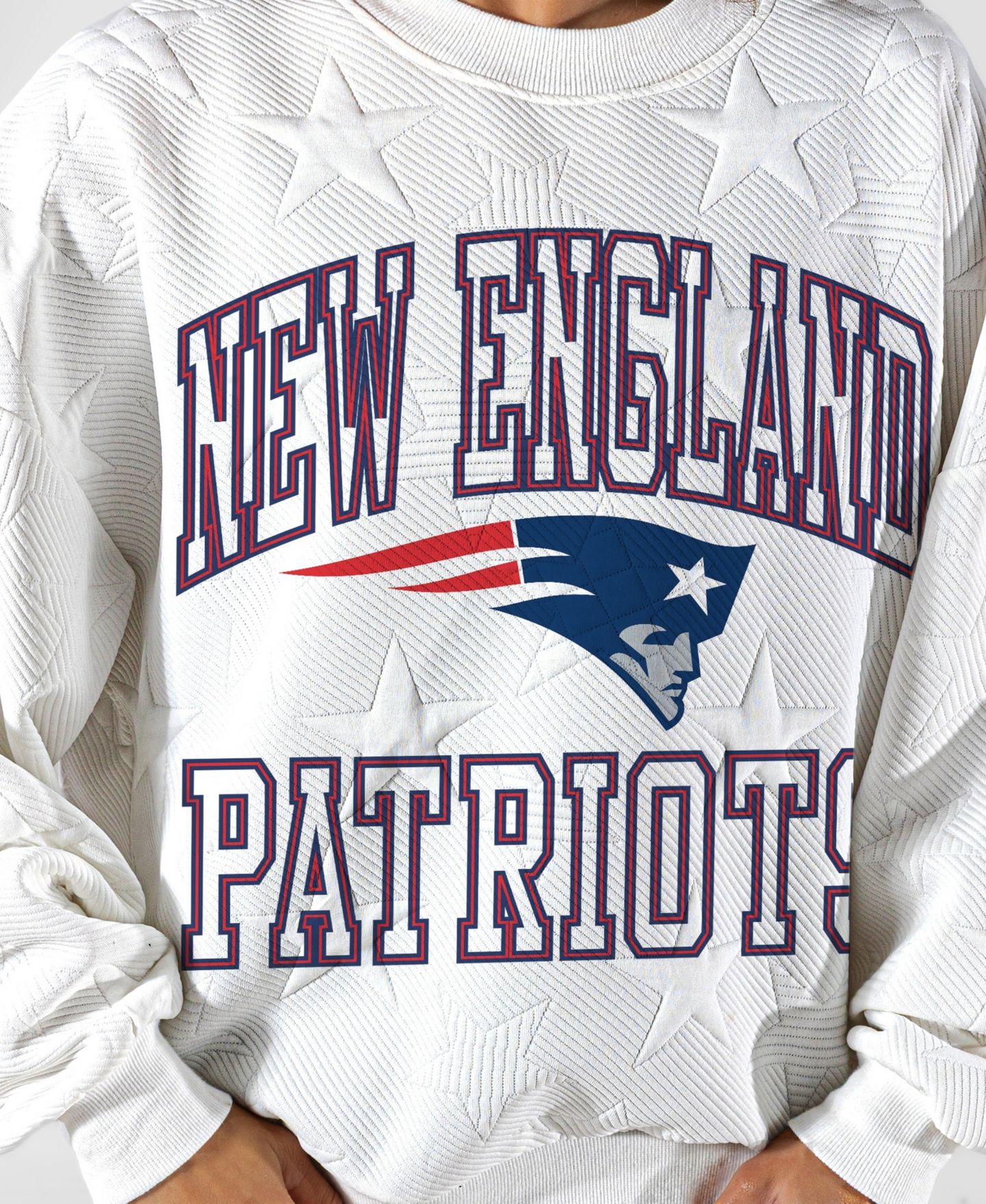 Женская толстовка Gameday Couture White New England Patriots Big Play Energy Tonal Star Embossed — фото 5