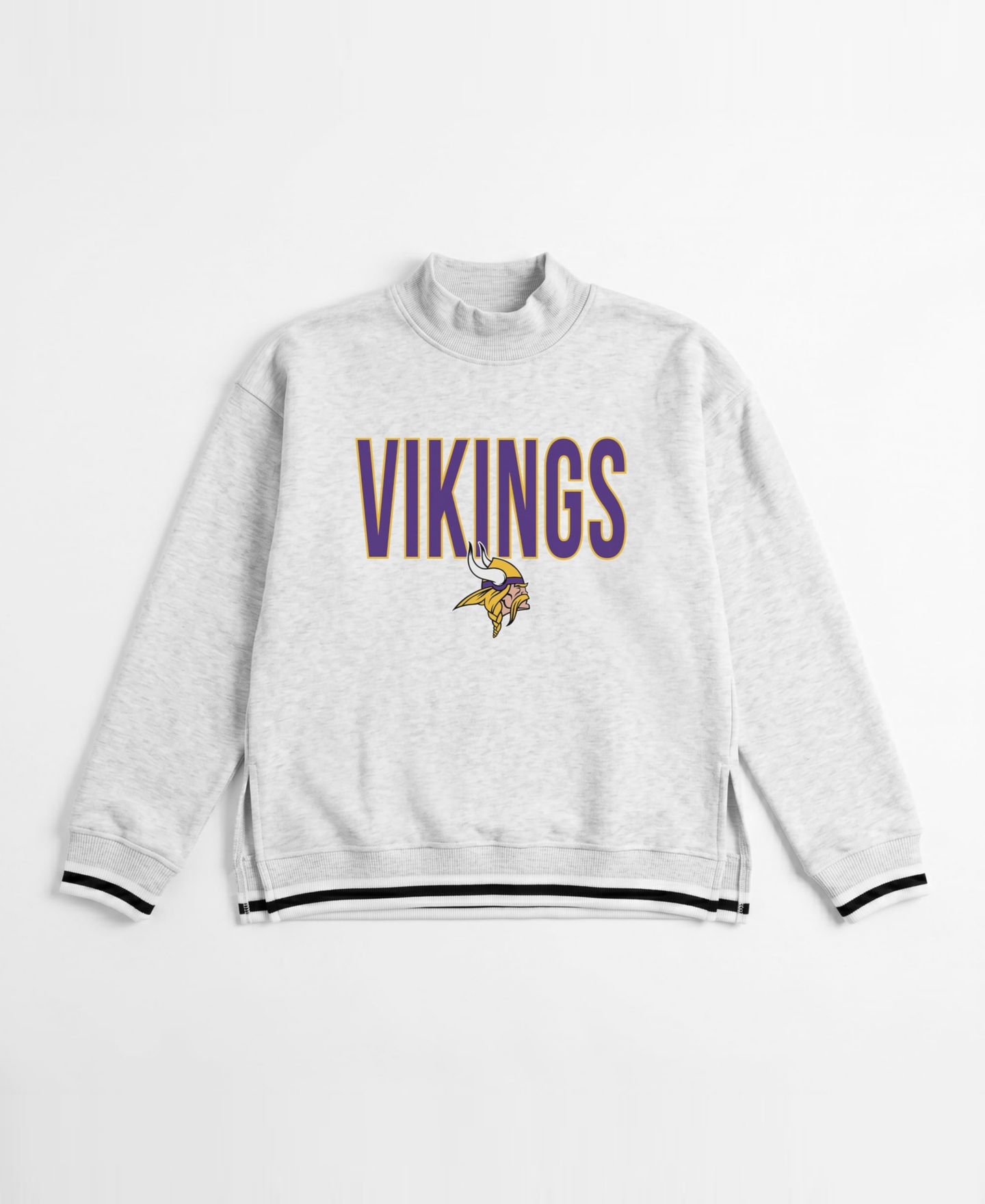 Женская толстовка Gameday Couture Ash Minnesota Vikings Rally Point Contrast Stripe Mock Neck — фото 3