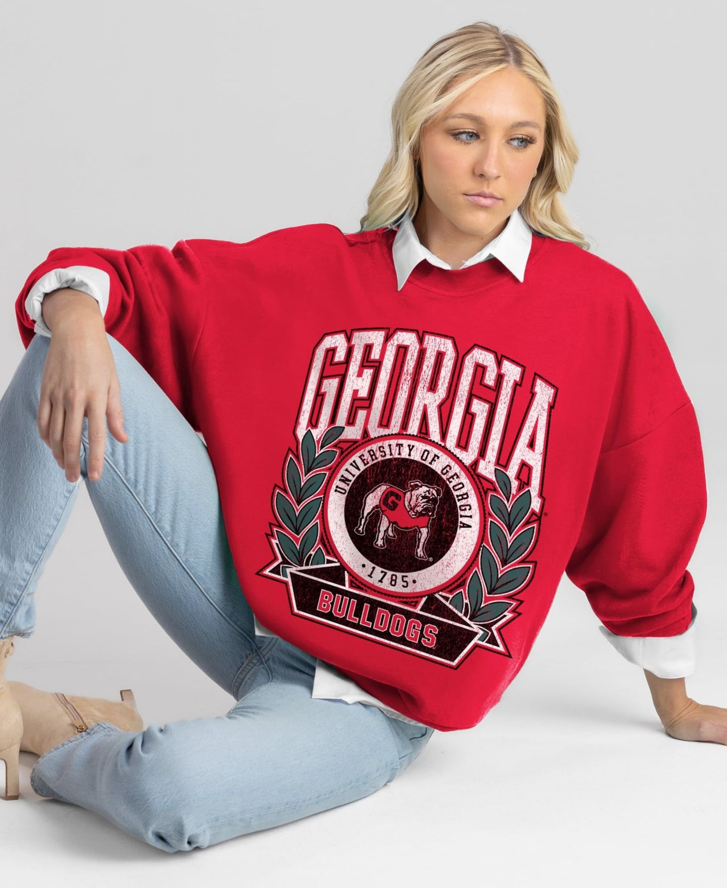 Женская толстовка Gameday Couture Red Georgia Bulldogs Classic Archives Oversized Premium Fleece — фото 4