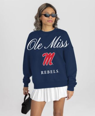 Women's Navy Ole Miss Rebels Legacy Club Oversized Premium Fleece Sweatshirt