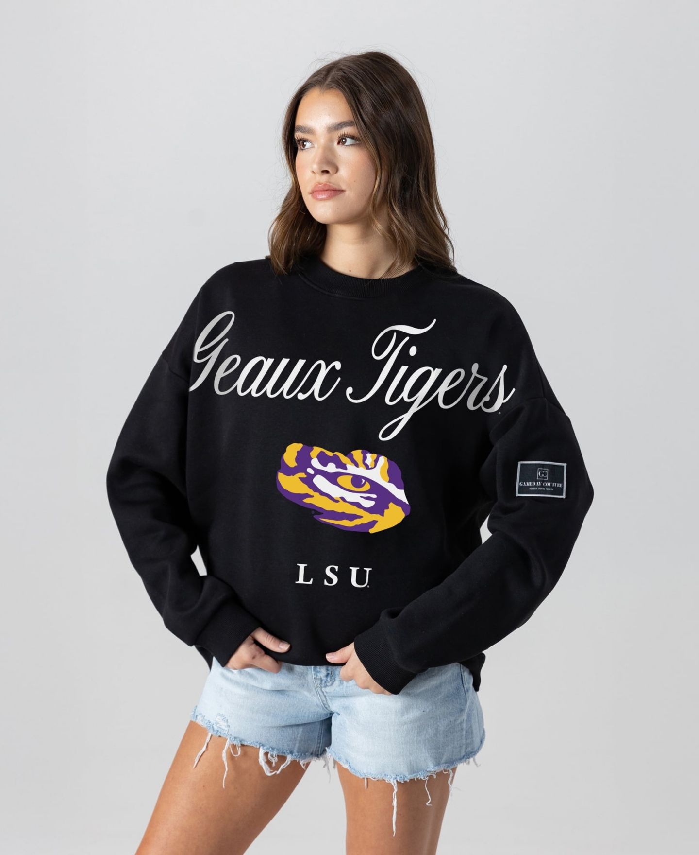 Женская толстовка Gameday Couture Black LSU Tigers Oversized Legacy Club Black Label Premium Fleece — фото 1