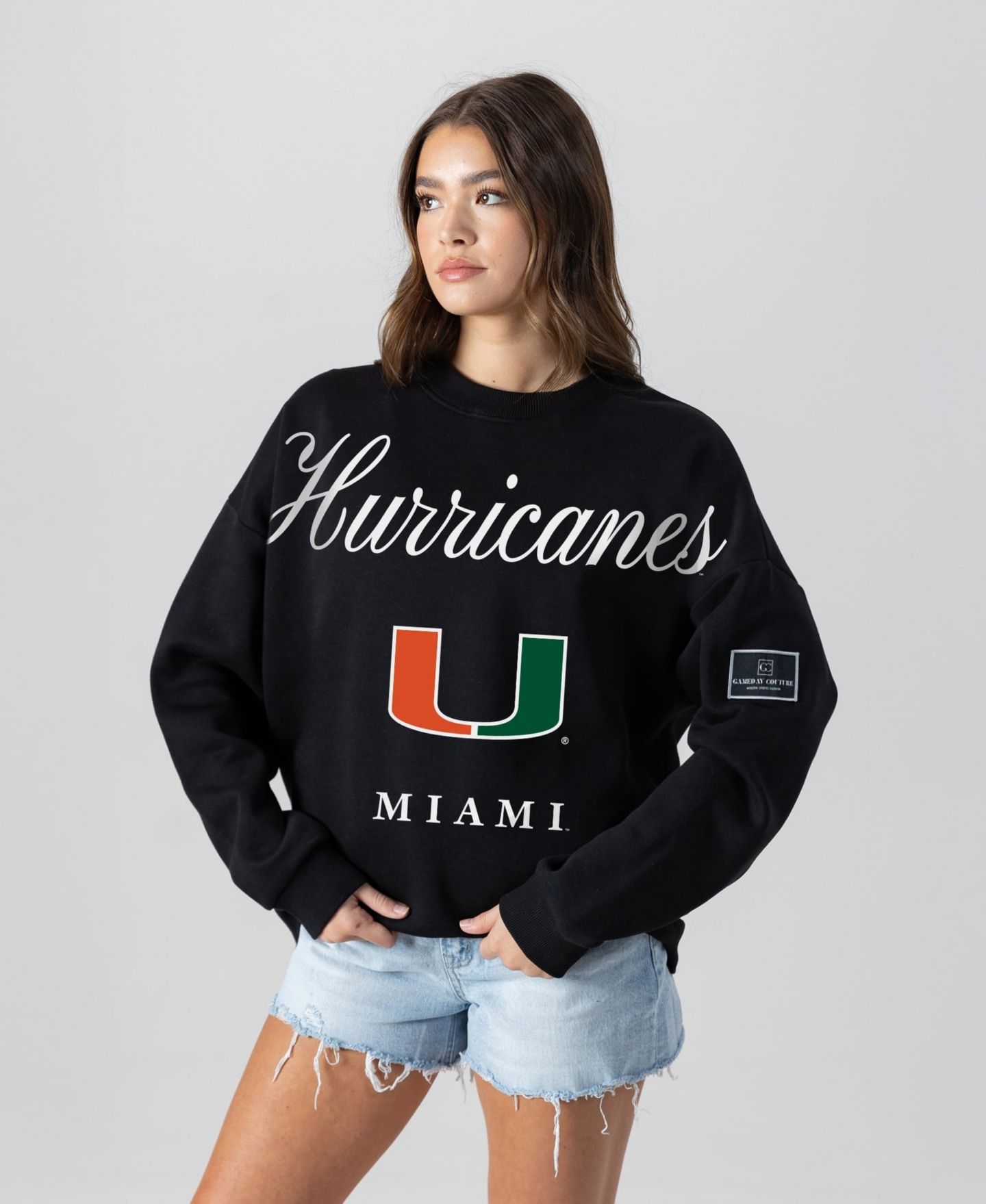 Женская толстовка Gameday Couture Black Miami Hurricanes Oversized Legacy Club Black Label Premium Fleece — фото 1