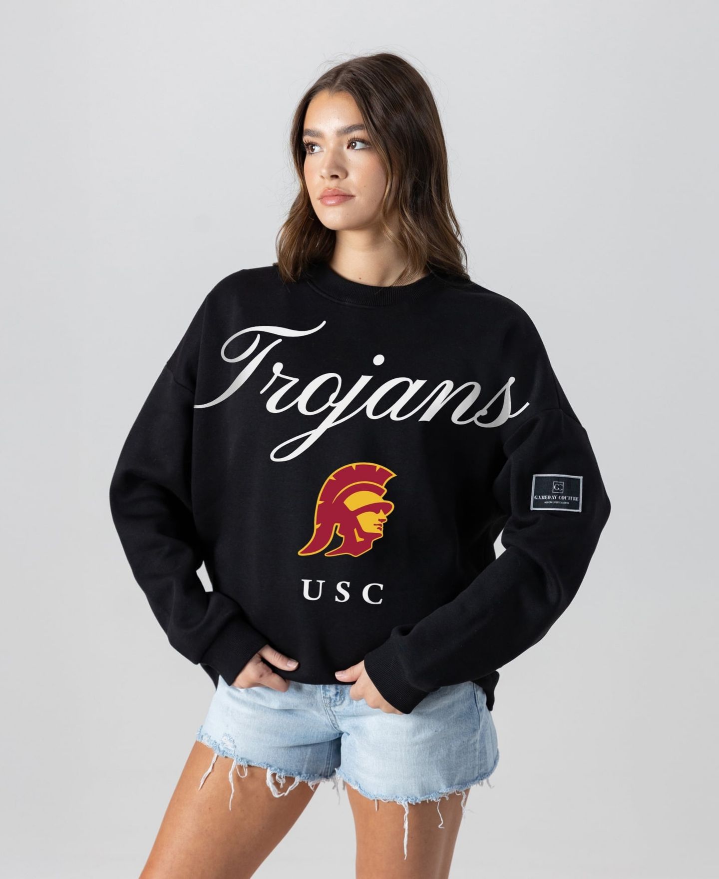 Женская толстовка Gameday Couture Black USC Trojans Oversized Legacy Club Black Label Premium Fleece — фото 1