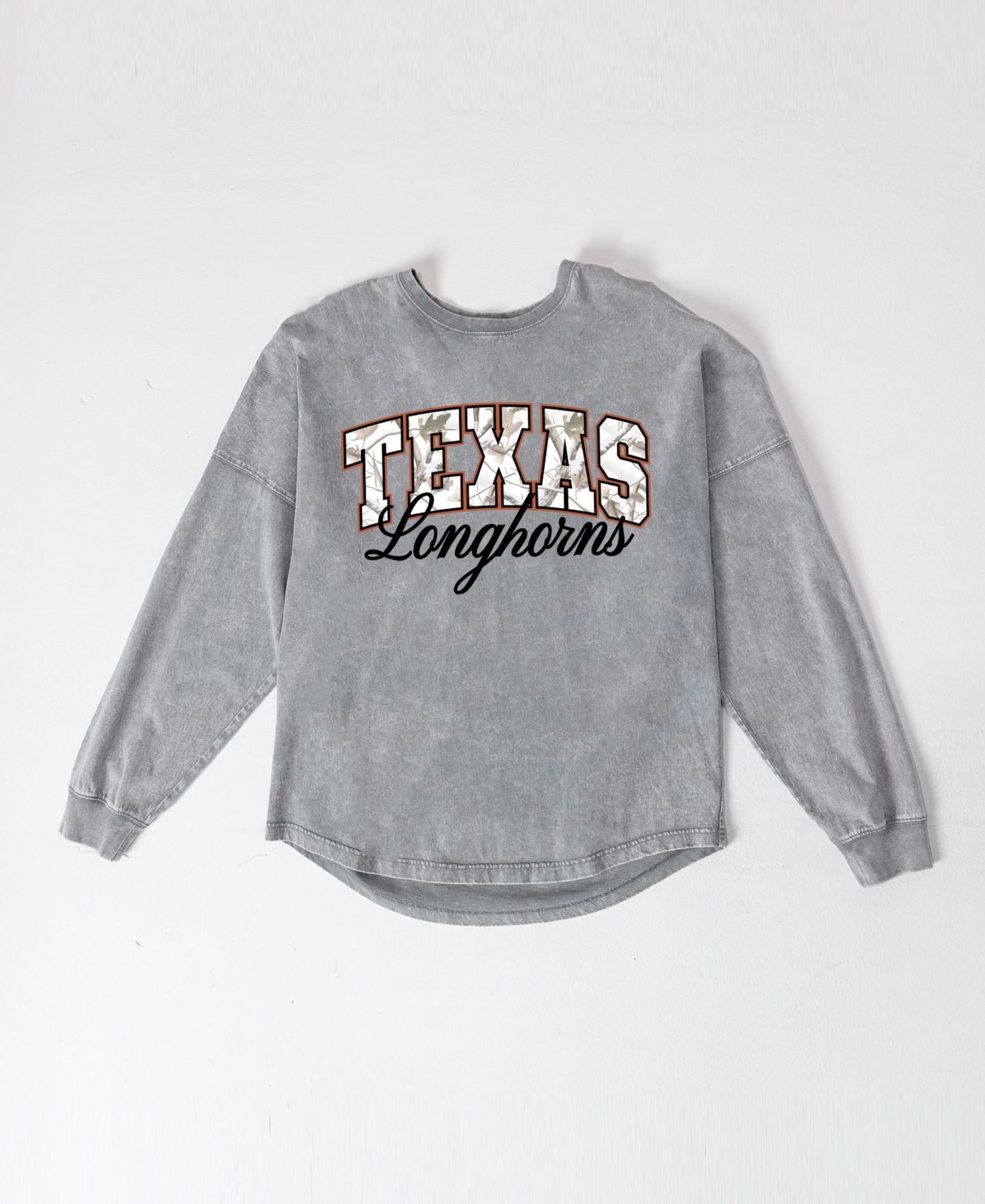 Женская футболка Gameday Couture Gray Texas Longhorns Snow Wash Oversized Long-Sleeve — фото 4