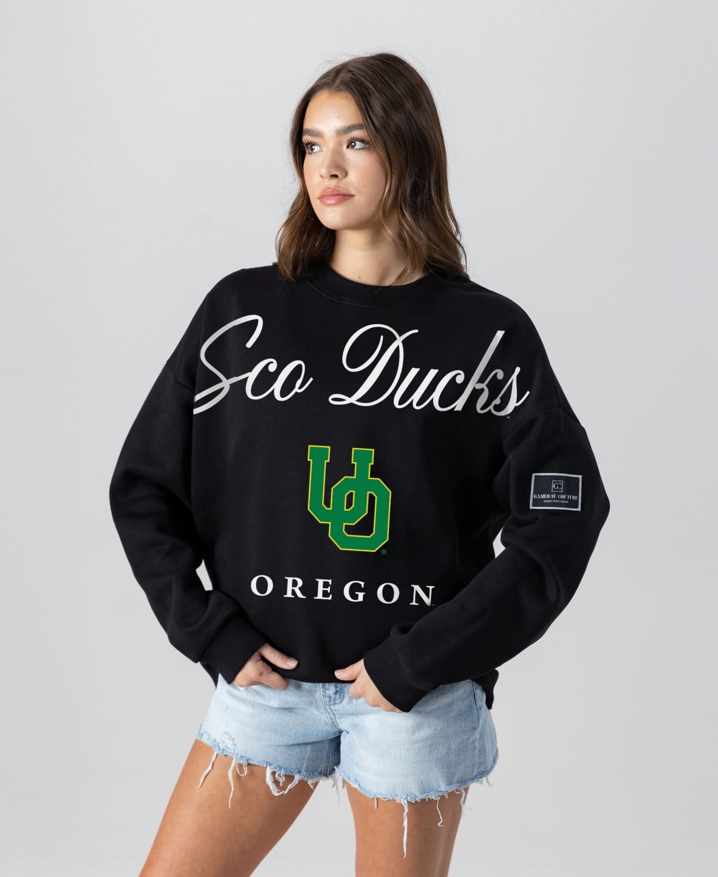 Женская толстовка Gameday Couture Black Oregon Ducks Oversized Legacy Club Black Label Premium Fleece — фото 1