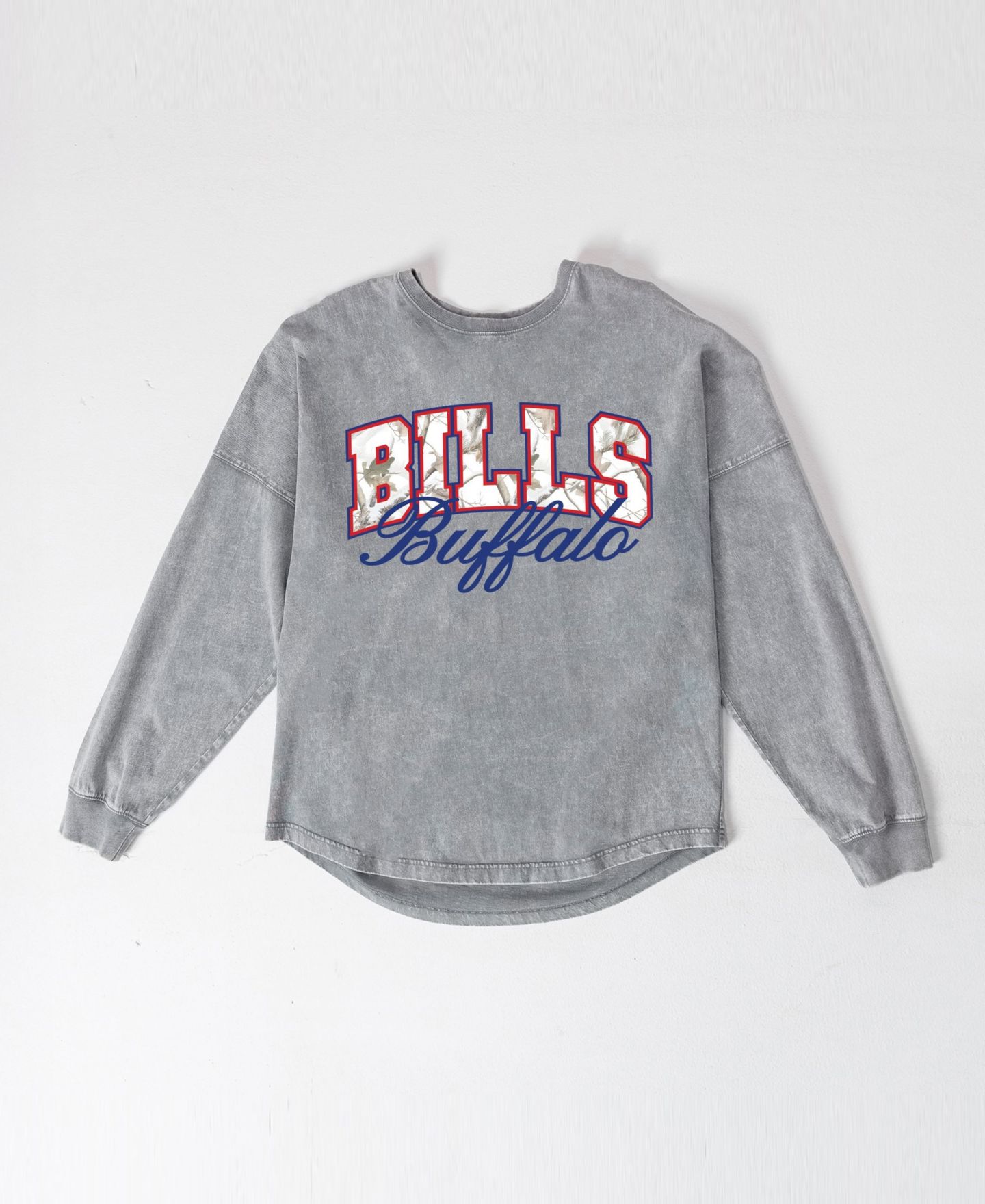 Женская футболка Gameday Couture Gray Buffalo Bills On The Hunt Oversized Snow Wash Long-Sleeve — фото 5
