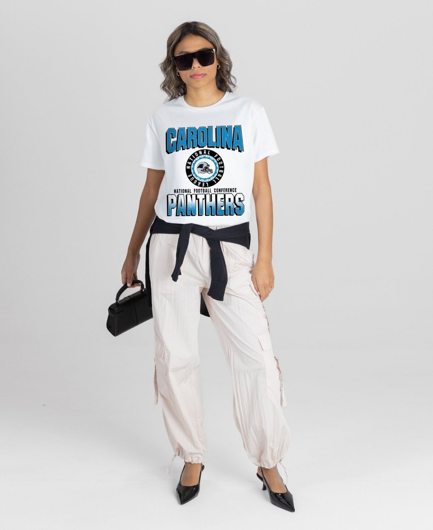 Женская футболка Gameday Couture White Carolina Panthers Oversized All-Time Classic Flowy — фото 3