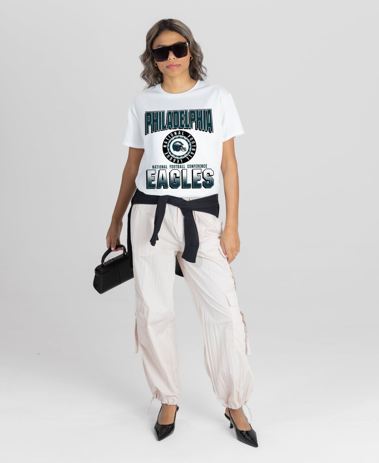 Женская футболка Gameday Couture White Philadelphia Eagles Oversized All-Time Classic Flowy — фото 3