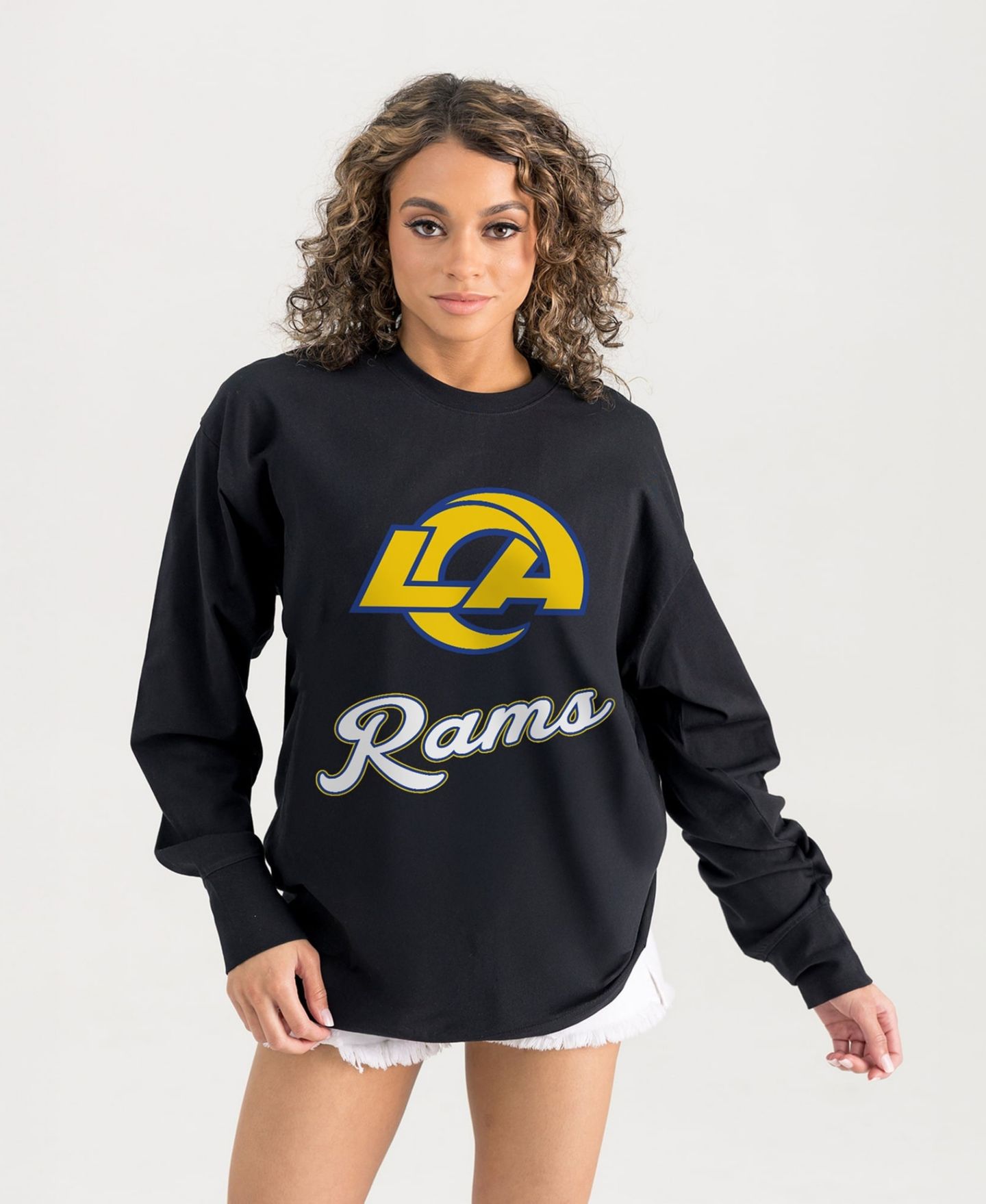 Женская футболка Gameday Couture Black Los Angeles Rams Honor Roll Oversized Long-Sleeve — фото 1
