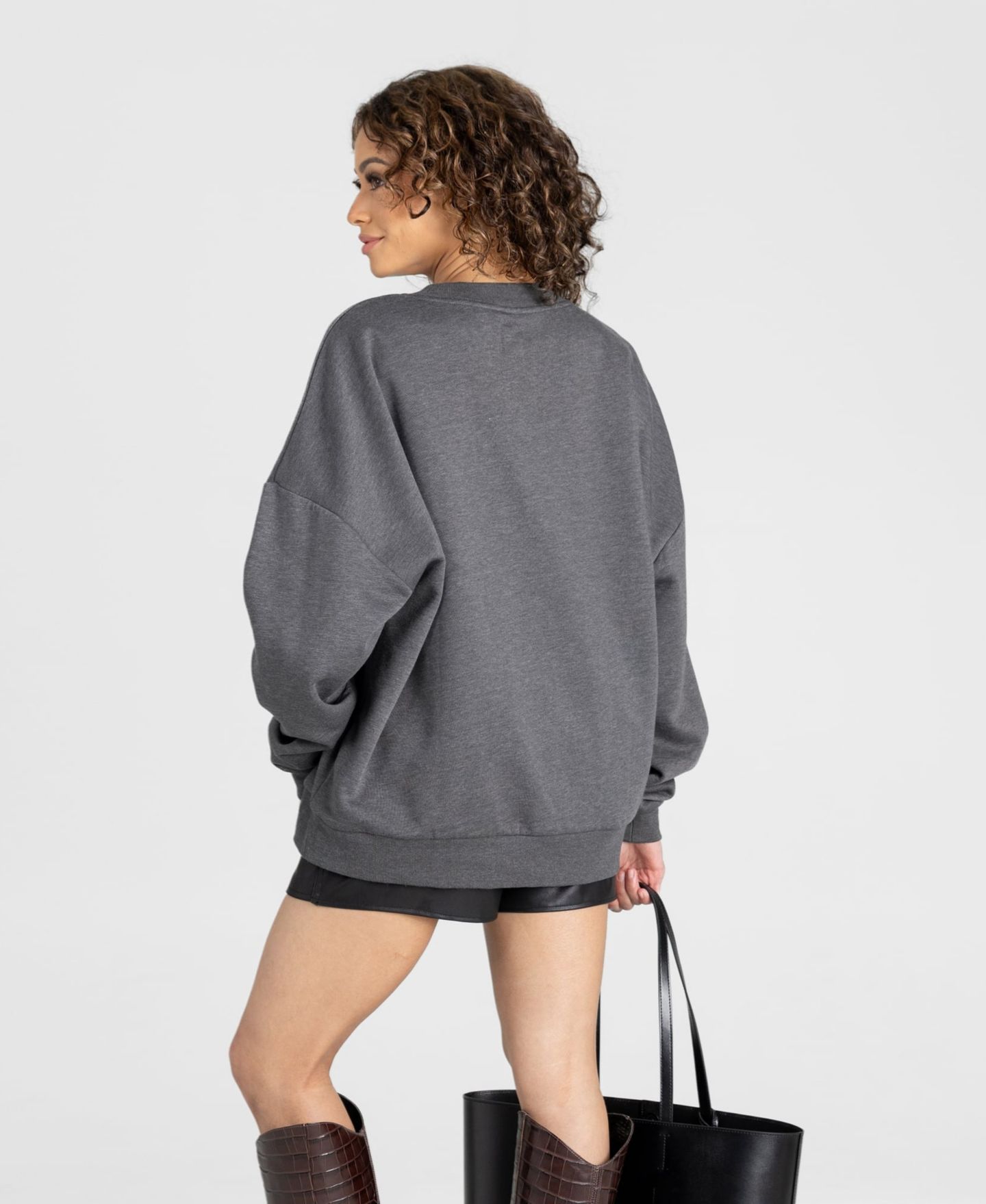 Женская толстовка Gameday Couture Charcoal Los Angeles Rams Kickoff Classic Oversized Premium Drop Shoulder — фото 2