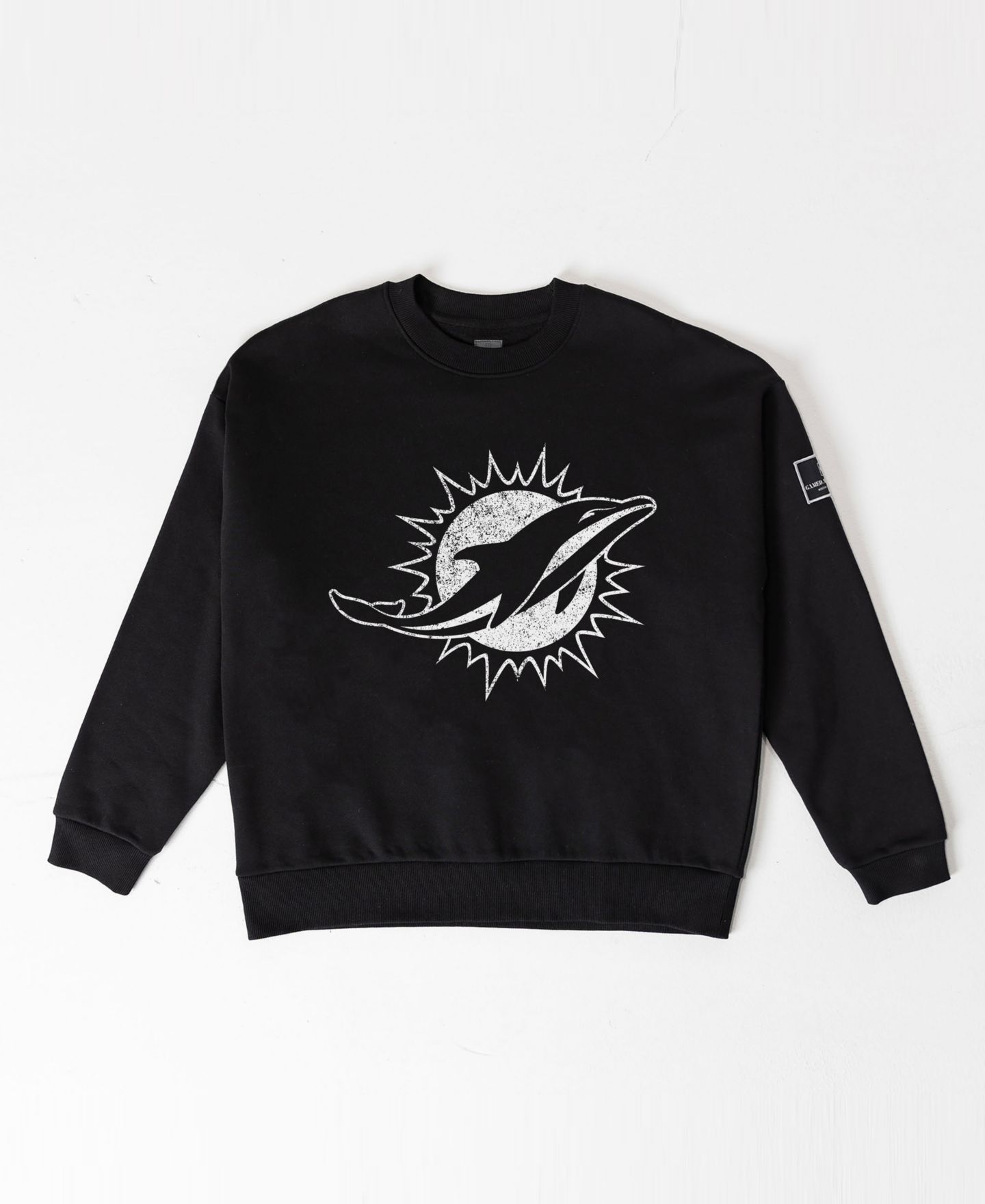 Женская толстовка Gameday Couture Black Miami Dolphins Bold Move Black Label Premium Drop Shoulder — фото 5