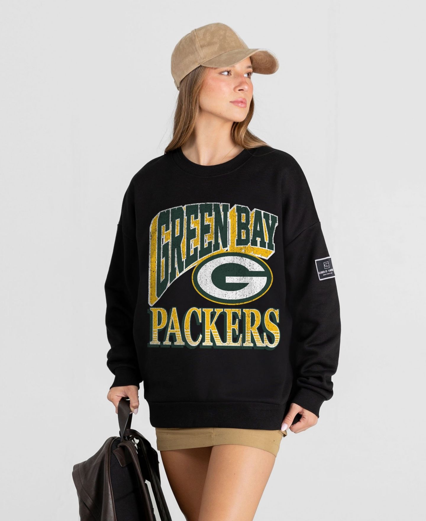 Женская толстовка Gameday Couture Black Green Bay Packers Victory Prime Black Label Premium Drop Shoulder — фото 4