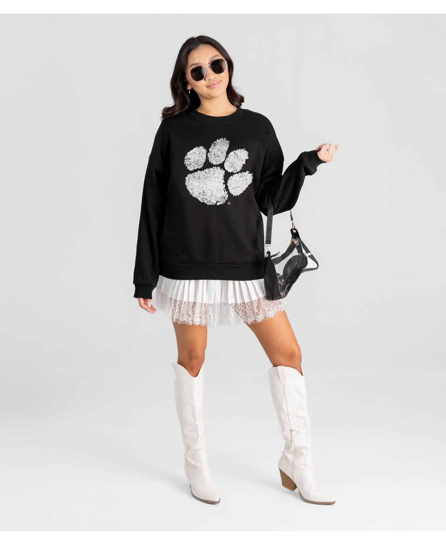 Женская толстовка Gameday Couture Black Clemson Tigers Bold Move Black Label Premium Drop Shoulder — фото 4