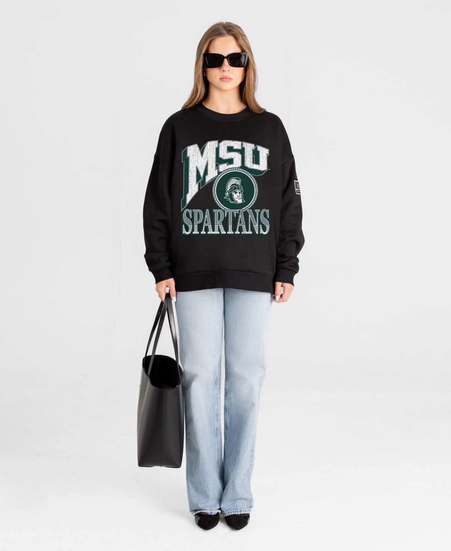 Женская толстовка Gameday Couture Black Michigan State Spartans Victory Black Label Premium Drop Shoulder — фото 3