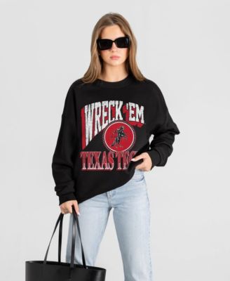 Women's Black Texas Tech Red Raiders Victory Black Label Premium Drop Shoulder Sweatshirt