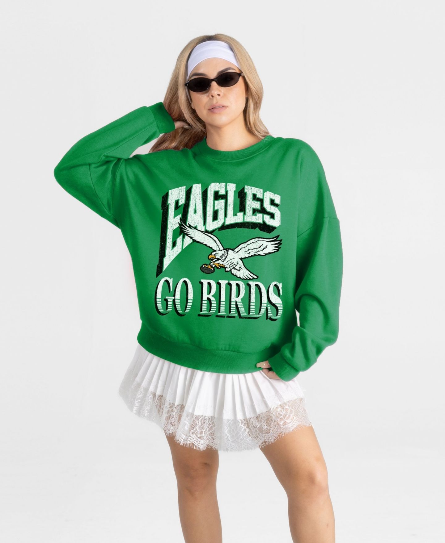 Женская толстовка Gameday Couture Kelly Green Philadelphia Eagles Main Character Oversized Premium Drop Shoulder — фото 5