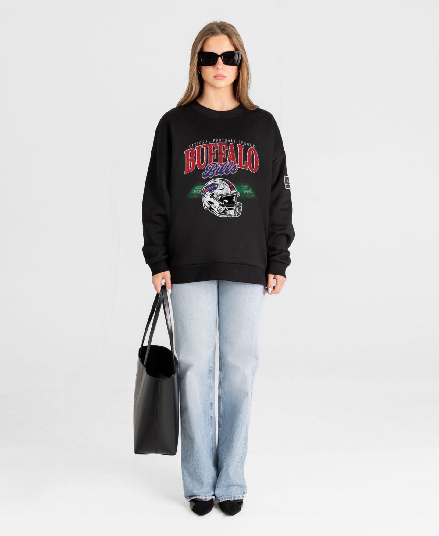Женская толстовка Gameday Couture Black Buffalo Bills Field Focus Black Label Premium Drop Shoulder — фото 4