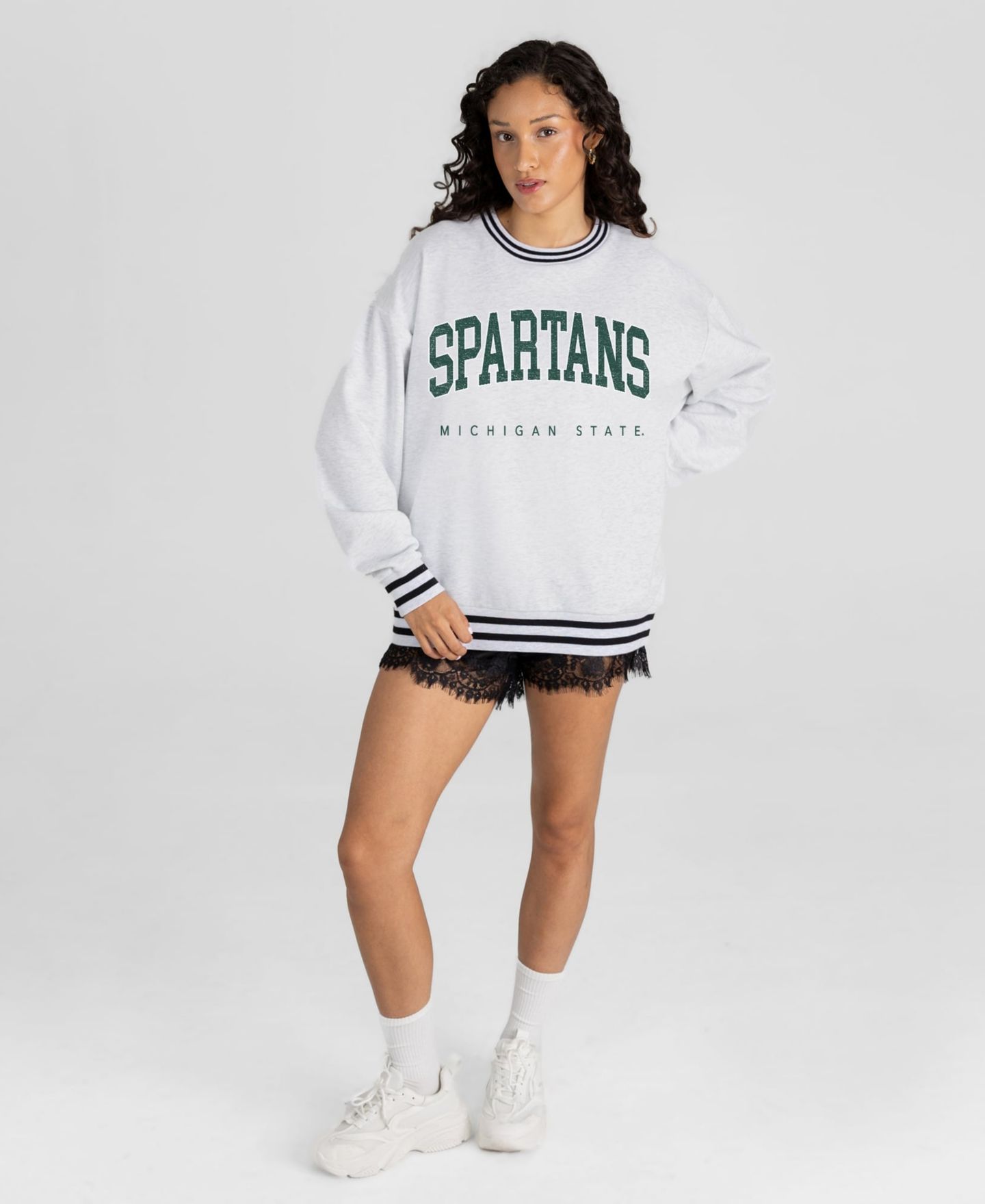 Женская толстовка Gameday Couture Ash Michigan State Spartans Easy Energy — фото 3