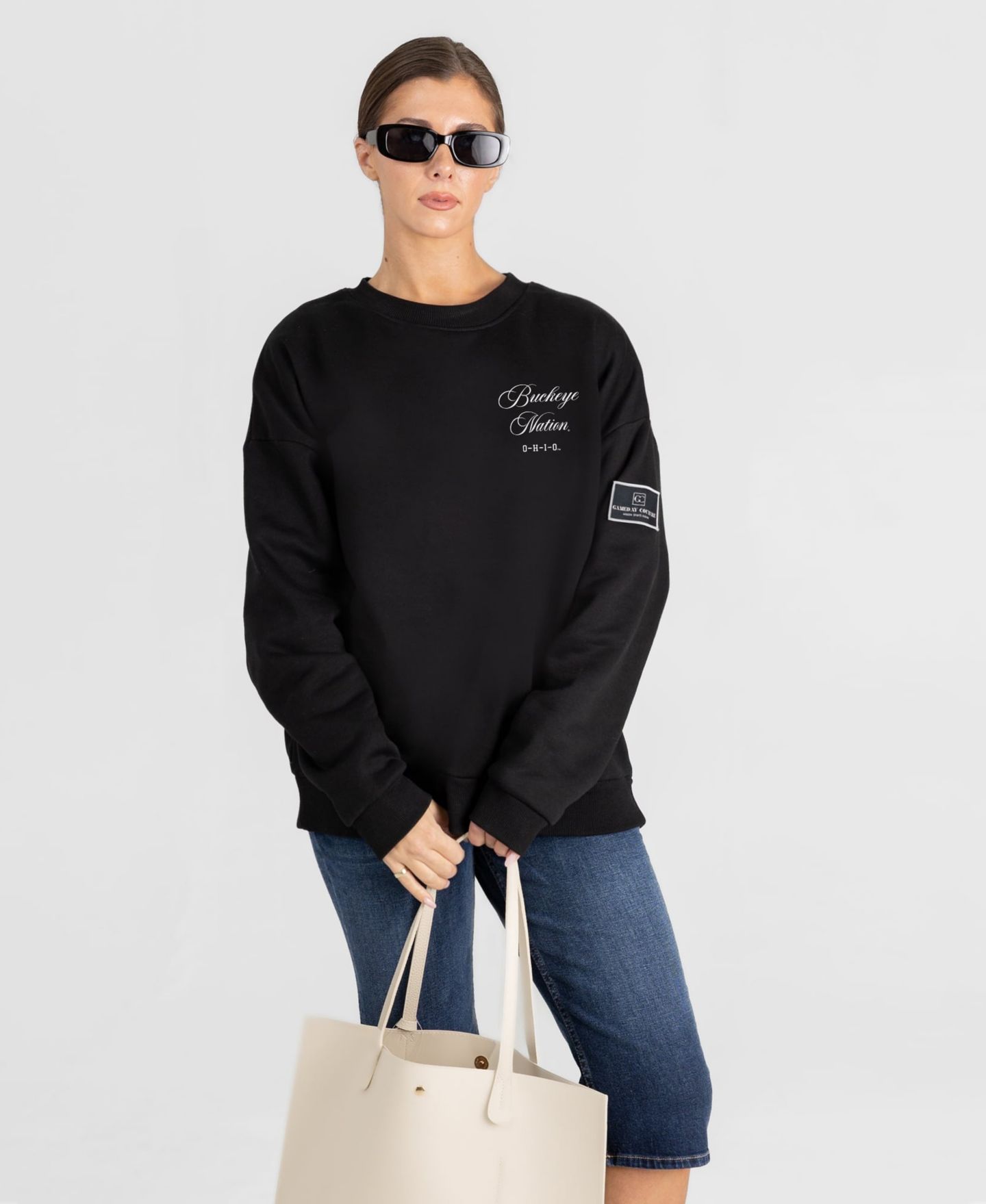 Женская толстовка Gameday Couture Black Ohio State Buckeyes Classic Charm Black Label Premium Drop Shoulder — фото 4