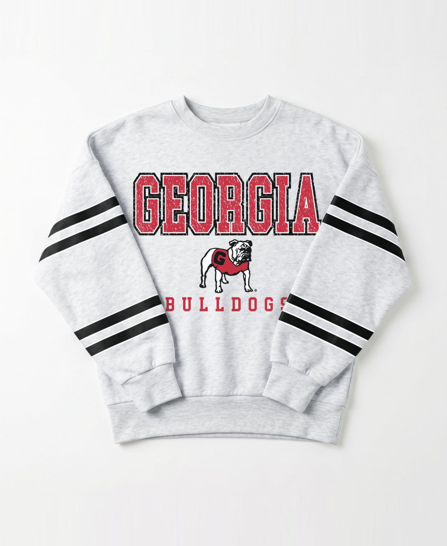 Женская толстовка Gameday Couture Ash Georgia Bulldogs Stadium Stripes Oversized Fleece — фото 6
