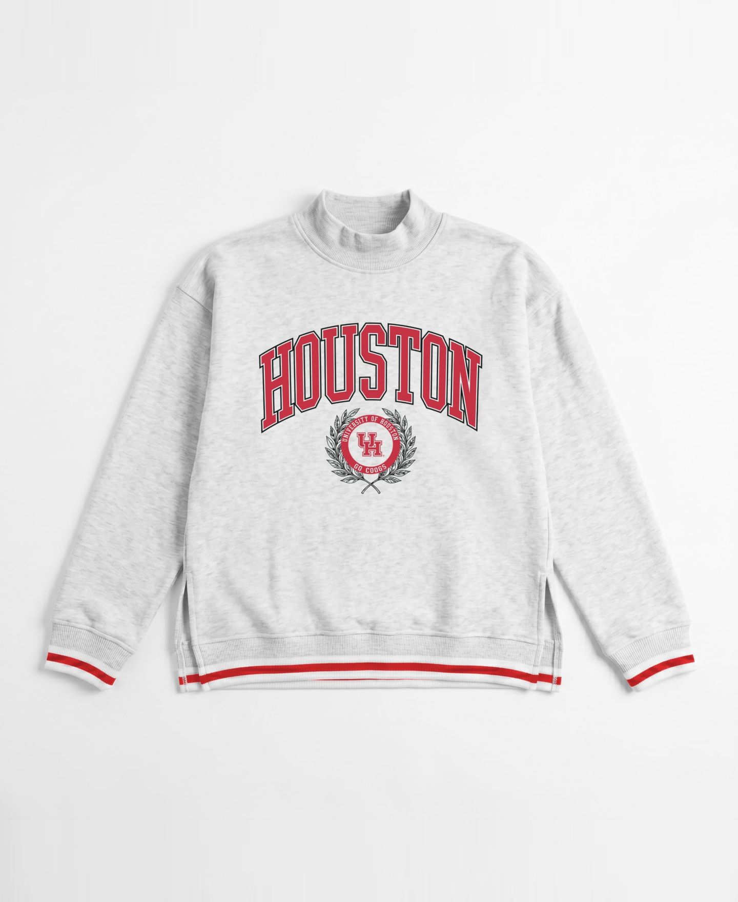 Женская толстовка Gameday Couture Ash Houston Cougars Rally Point Contrast Stripe Mock Neck — фото 4