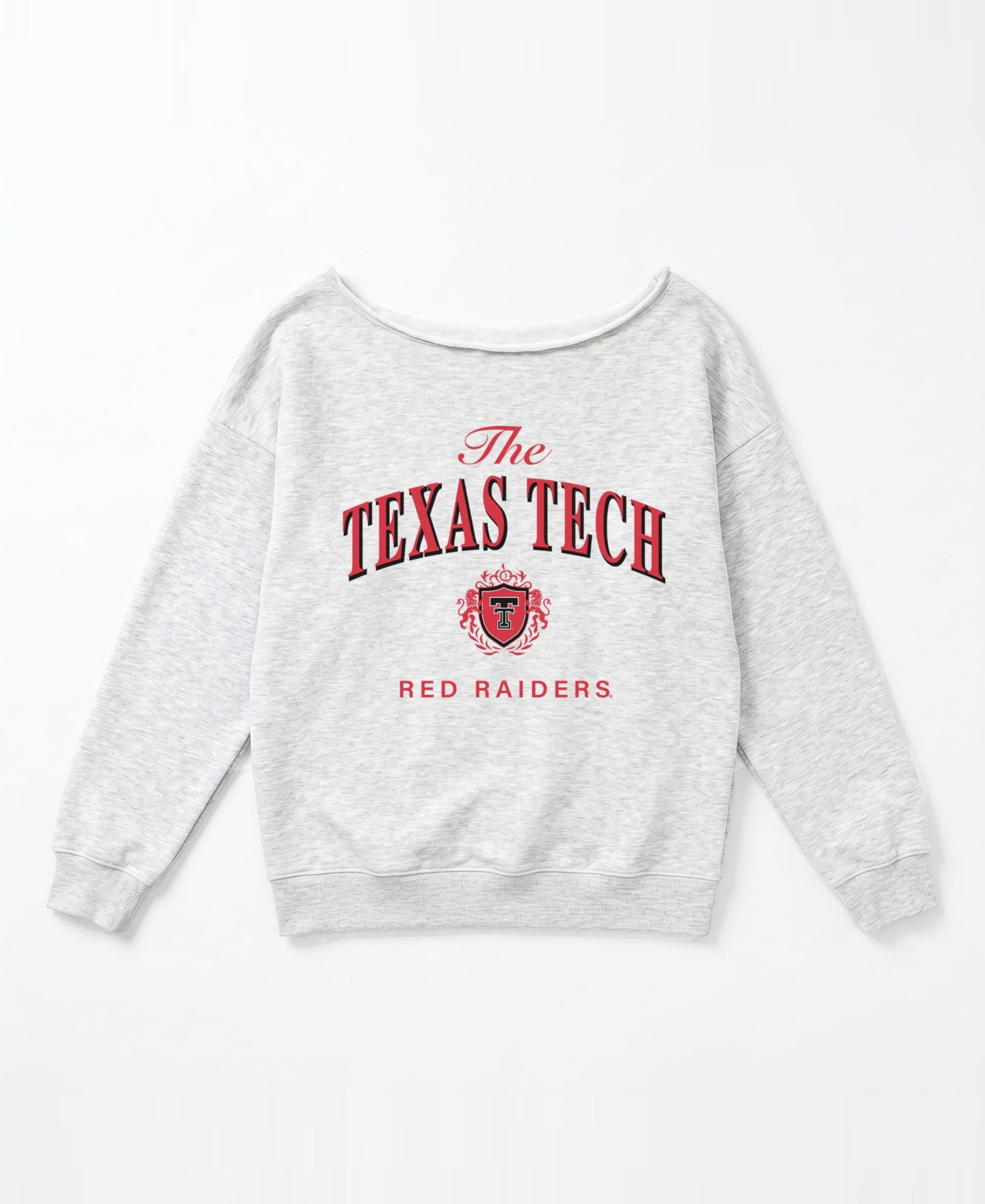 Женская толстовка Gameday Couture Ash Texas Tech Red Raiders Offsides Energy Off-Shoulder — фото 4