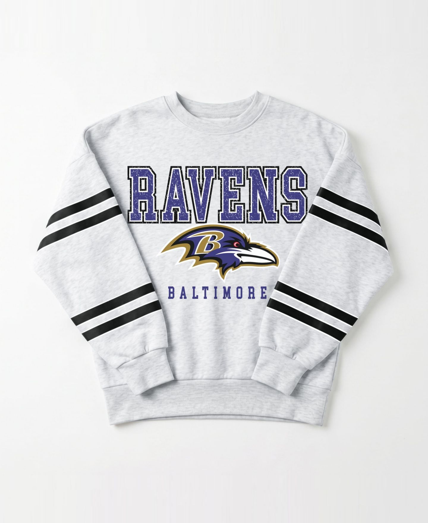 Женская толстовка Gameday Couture Ash Baltimore Ravens Stadium Stripes Oversized Fleece — фото 6