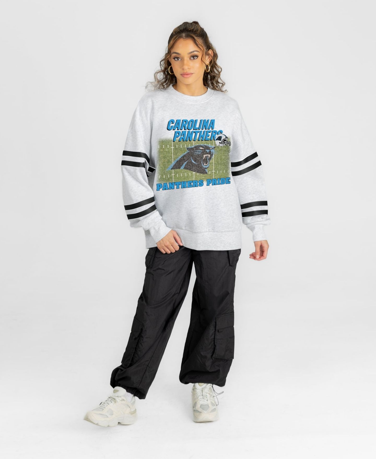 Женская толстовка Gameday Couture Ash Carolina Panthers Off the Grid Oversized Fleece — фото 3